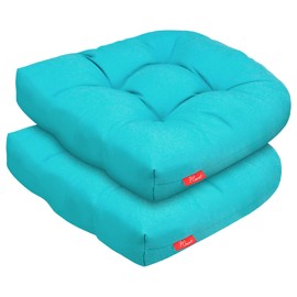 Pcinfuns Outdoor Wicker Cushions, Patio U-Shaped Tufted Chair Pads Decorative Seat Cushion Set for Garden Home Office Furniture Ornament,19 x 19 x5 Inch, Peacock Green