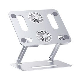 OSALADI Laptop Cooling Pad Dual Fans Adjustable Height Design Lightweight Ergonomic Laptop Stand for Tablets