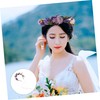Mikinona Handmade Bridal Flower Crown Headband with Simulated Flowers Soft