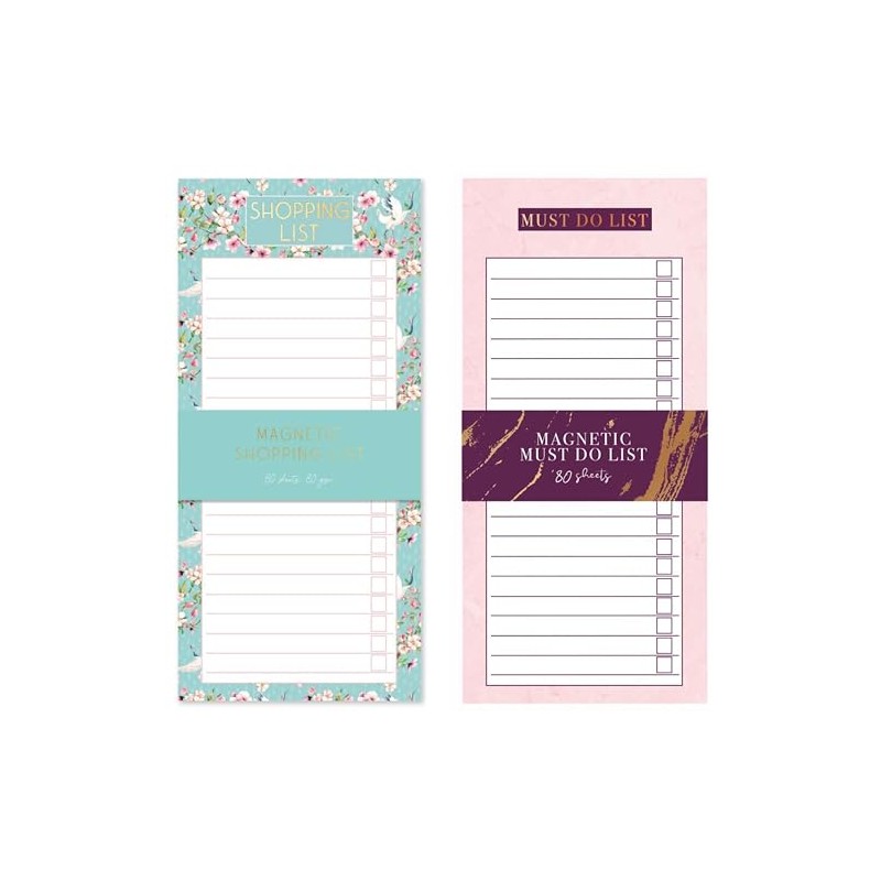 2 Pack Magnetic Shopping List Pad for Fridge, 160 Tear