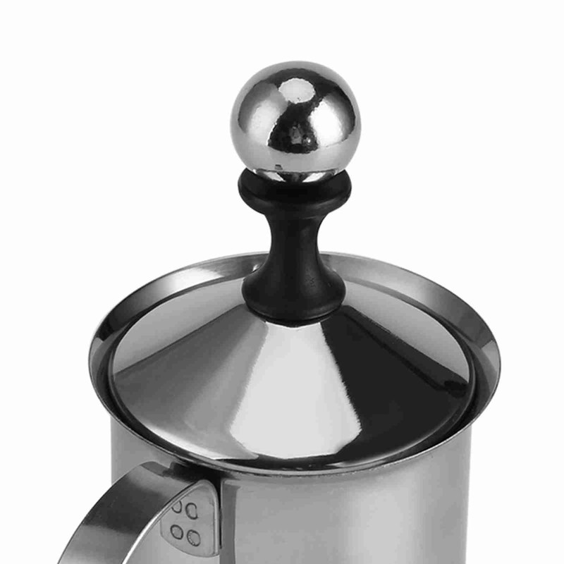 400ML/800ML Stainless Steel Manual Milk Frother Double Mesh Coffee Foamer