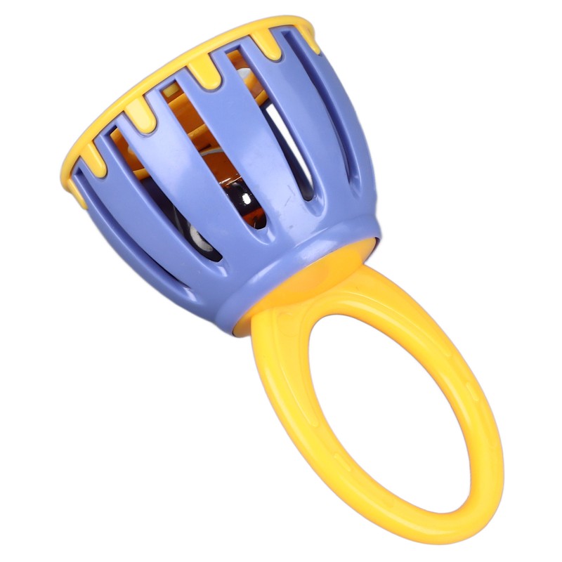 Handled Cage Bell Babies Rattle Orff Plastic Kids Music Percussion