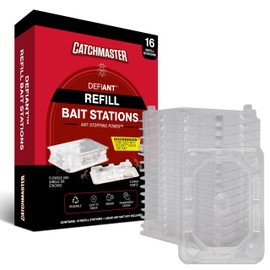 Catchmaster DEFIANT Reusable Ant Traps Indoor Refill (16 Pack) – Effective Liquid Ant Killer – Bait NOT Included – Stackable, Multi-Surface, No Mess, Discreet Bait Stations for Pest Control