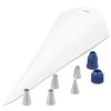 Zyliss E980215 Spritzbeutel Set, Baumwolle/Edelstahl, Pfeifen-Zuckerguss/Kuchendekoration/Zuckerguss/Gebäckfüllung, Wiederverwendbare Baumwollbeutel, Inklusive 5