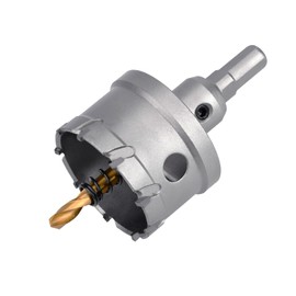 1-2/3 inch / 42mm Carbide Tipped Hole Saw,Metal Steel Hole Saw with a Drill Bit, Hole Cutter for Thick Metal,Stainless Steel,Sheet Metal, Iron and Wood. (42mm (1-2/3 inch))
