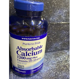 Puritan's Pride Absorbable Calcium 200 Softgels  Exp 01/27 - Free Shipping.