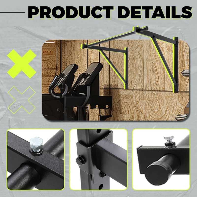 ECOTRIC 46'' Wall Mounted Pull Up Bar Chin up Bar
