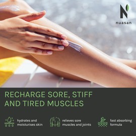 Nuasan Active Body Moisturiser - Hydrating Cream with Magnesium and Arnica - Helps with Tired Muscles and Sore Joints, Workout Recovery - Intense Hydration, Natural Ingredients, Vegan Skin Care