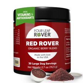 Four Leaf Rover Red Rover - Dog Urinary Tract Supplement - with Vitamins from Organic Berries and Apple - Good Source of Polyphenols and Antioxidants - 30 Large Dog Servings