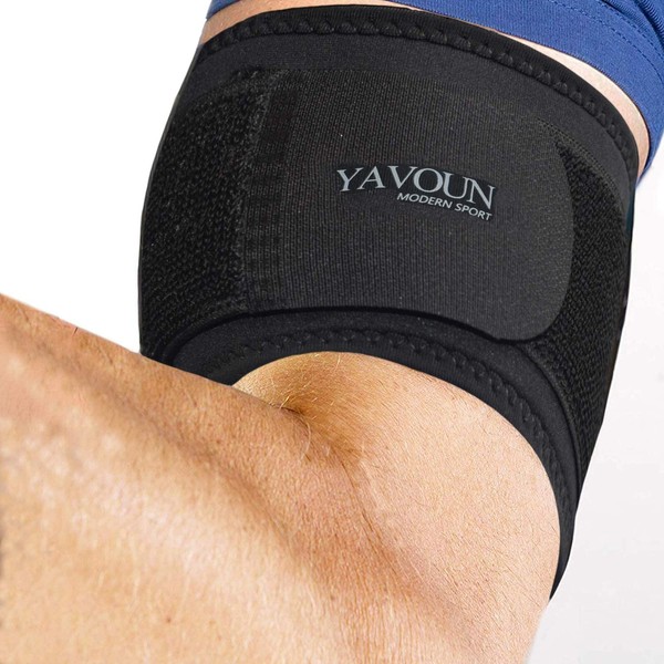 Tendonitis - Bicep ＆ Tricep Compression Sleeve/Wrap - Tricep Tendonitis, Bicep Tendonitis - Pain Relief for Bicep and Triceps Muscle Strains, Compression Arm Support (Black, 8.3" - 13.7" × W 3.93")