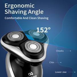 Hiluce Razors for Men Cordless,4-in-1 Shavers for Beard Nose Sideburns,Wet/Dry Rotary Waterproof Electric Shavers with Nose Trimmer Sideburns Trimmer Face Cleaning Brush,Rechargeable Mens Razors