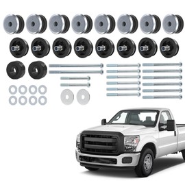 CHEDA Body Cab Mount Bushing Kit Compatible with Ford F250 F350 Super Duty 2WD and 4WD 2008-2016 1 Set KF04060BK Black