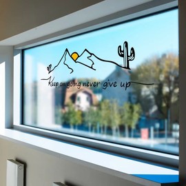 Fuji Toy Wall Sticker Sunrise Mountain Sun Never Give Up English Letters Easy Letters