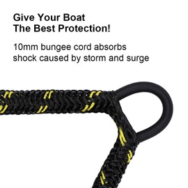 Obcursco PWC Bungee Dock Line Stretchable for Kayak, Boat, Marine, Sets of Two(4ft & 6ft) with Foam Float Perfect for PWC, Jet Ski, SeaDoo, Yamaha WaveRunner, Kayak, Pontoon (Black/Yellow)