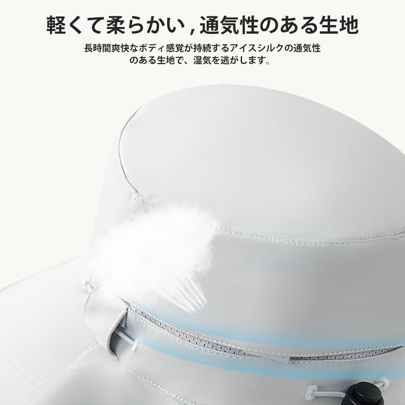 [ZVCXOE] UVカット帽子 レディース 春夏 バケットハット 日焼け防止 完全遮光 通気 吸汗速乾 顔隠れ全方位カバー