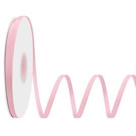 LoomJoyz Double Sides Light Pink Grosgrain Ribbon for Gift Wrapping 6mm×45 Meters Ribbon Ideal for Sewing Hair Bow Flower Bouquet Crafts Weddings Floral Arrangements