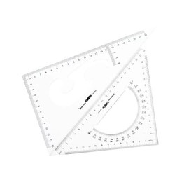 Triangle Ruler, For Drafting, Stationery, Office Use, For Exams, Ruler Set, Geometry, Drawing Tool (Transparent, 9.8 inches (25 cm)