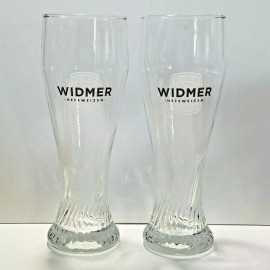 Widmer Brothers Lot of 2 Widmer Brothers Hefeweizen Swirl Beer Glasses .5 Liter 9 1/4" Tall NOS