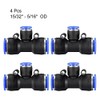 sourcing map Plastic Tee Push to Connect Tube Fittings 15/32"