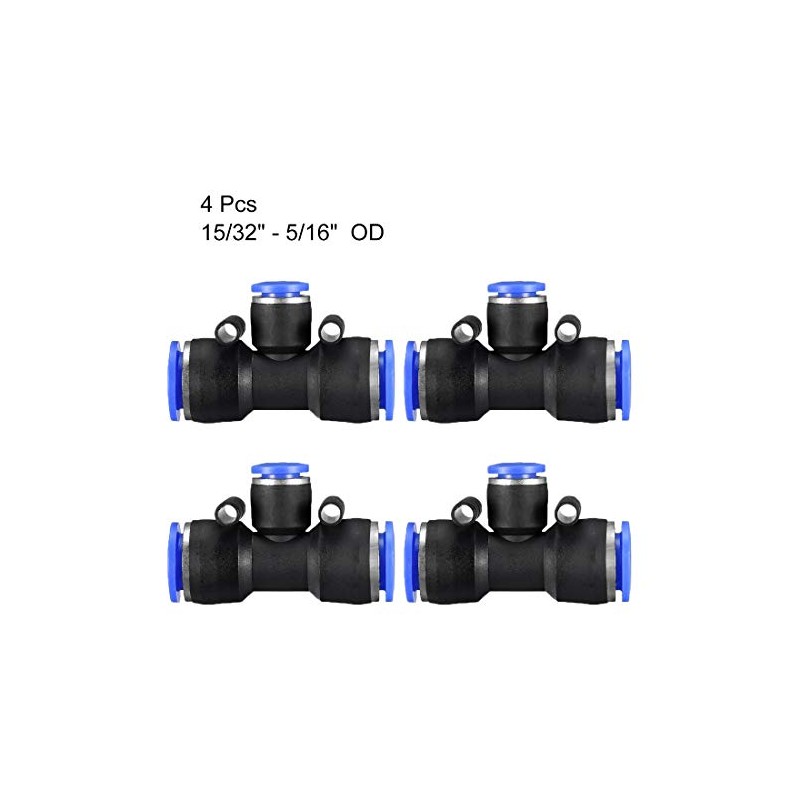 sourcing map Plastic Tee Push to Connect Tube Fittings 15/32"