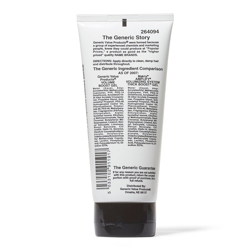 Generic Value Products Volume Boost Gel, Workable Hold, Alcohol Free,