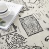 LOONELO World Map Cotton Linen Tablecloth,Antique Map Printed Tablecloth,Washable Retro