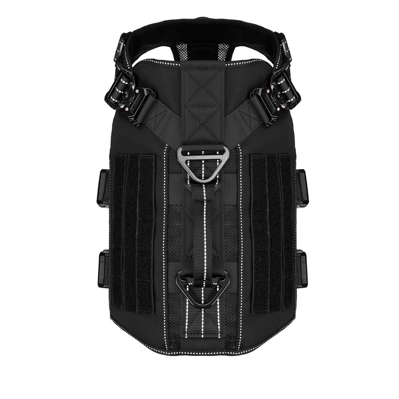 ICEFANG Tactical Mesh Dog Harness for Medium Dogs,Reflective Dog Molle