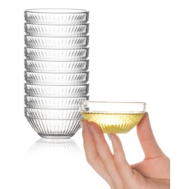 beroca Glass Pinch Bowls, 3in Small Prep Bowl, 2.5oz Mini Glass Bowls, Ingredient Bowls for Spices Sauce, Stackable Dipping Bowl