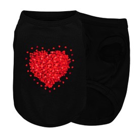 ZIAGAOP Cómoda camiseta de poliéster y algodón para perro con estampado romántico de pétalos de rosa y corazones. Perfecta para perros pequeños y medianos. Suave y elegante, ideal para el día a día. T