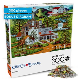 Buffalo Games Oversize Puzzle – Budzen’s by Charles Wysocki – 300-Piece Large Jigsaw Puzzle for Adults, Full Color Poster, Made in USA