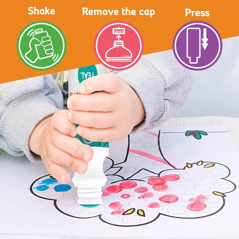Dot Markers, Bingo Daubers, Washable 8 Colors Dot Markers for