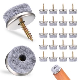 wugongshan Pack of 40 Felt Gliders Screws, 22 mm Felt Gliders for Chairs with Round Nails, Chair Gliders for Tiles, Parquet, Laminate, Felt for Chairs Furniture Chair Leg Protectors