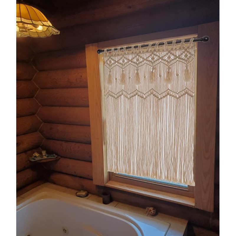 Hysunland French Door Window Curtains Handmade Macrame Side Window Curtain