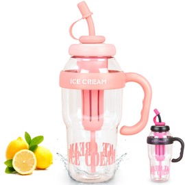 Botella de Agua Deportiva - 1100ml, Botella de Agua Reutilizable de Gran Capacidad con Filtro y Báscula, Botella de Agua a Prueba de Fugas para Fitness, Viajes, Escuela, Oficina (Rosa)