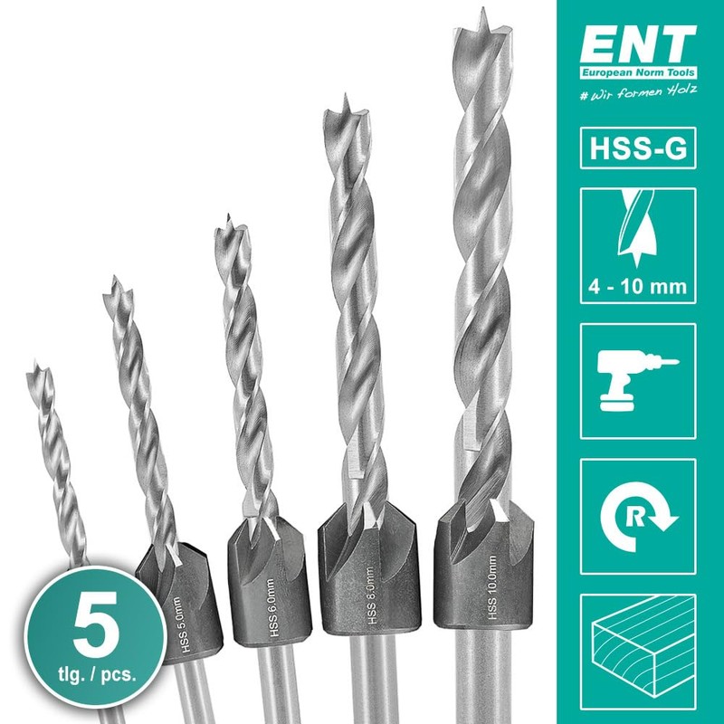 ENT 26515 5-Piece HSS-G Drill Countersink Set 4 5 6