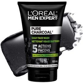 L'Oreal Paris Men Expert L’Oréal Paris Men Expert Pure Charcoal Daily Face Wash for Men, Formulated with Black Charcoal & Salicylic Acid to Reduce Oily Skin and Blackheads, 100 ml