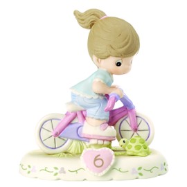 Precious Moments 152012B Growing In Grace, Age 6 Girl Bisque Porcelain Figurine Brunette