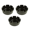 Set of Three Black Plastic Ashtrays-Deep Well-Resturant/ Bar-4"Diameter