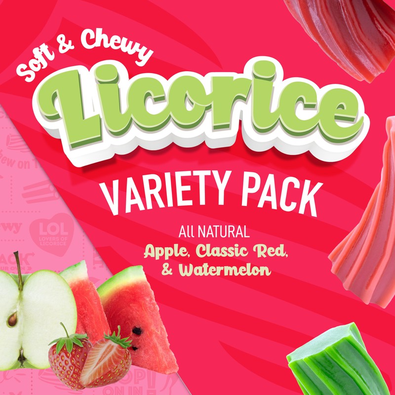 Wiley Wallaby Licorice 10 Ounce Variety Pack - Red, Watermelon