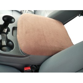 Car Console Covers Plus Made in USA Fleece Auto Armrest Center Console Cover Designed for Ram 1500 2500 3500 2014-2022 Brown