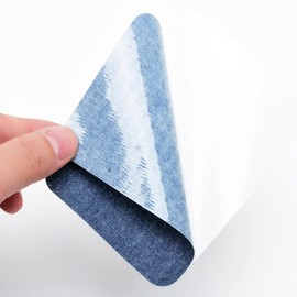 Butie Black Iron on Patches for Clothes, Nevy Blue Denim Iron on Fabric, Strongest Glue 100% Cotton, 12Pcs Hole Repair Patchs(3" by 4-1/4")