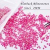 RODAKY 5000Pcs Resin Rhinestones，2MM Rose Red AB Round Flatback Jelly