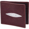 White Diamonds Burgundy Stingray Wallet Real Bi-fold Card Slots ID