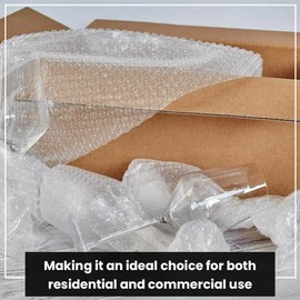 Bubble Wrap Roll For Packaging - 300mm Wide Clear Polythene Small Air Bubble Wrap for House, Office, Warehouse Packing - Packaging Material for Shipping, Storage & Item Protection - ASPIRE UK (10M)