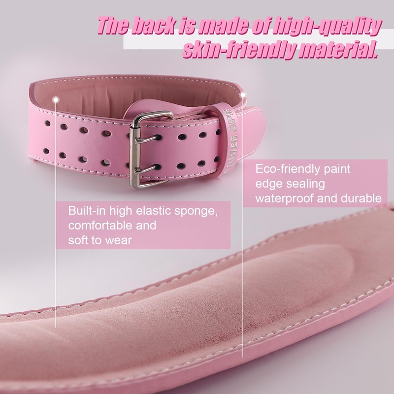 Power Ape Weight Lifting Belt Gym Fitness Cowhide Leather with