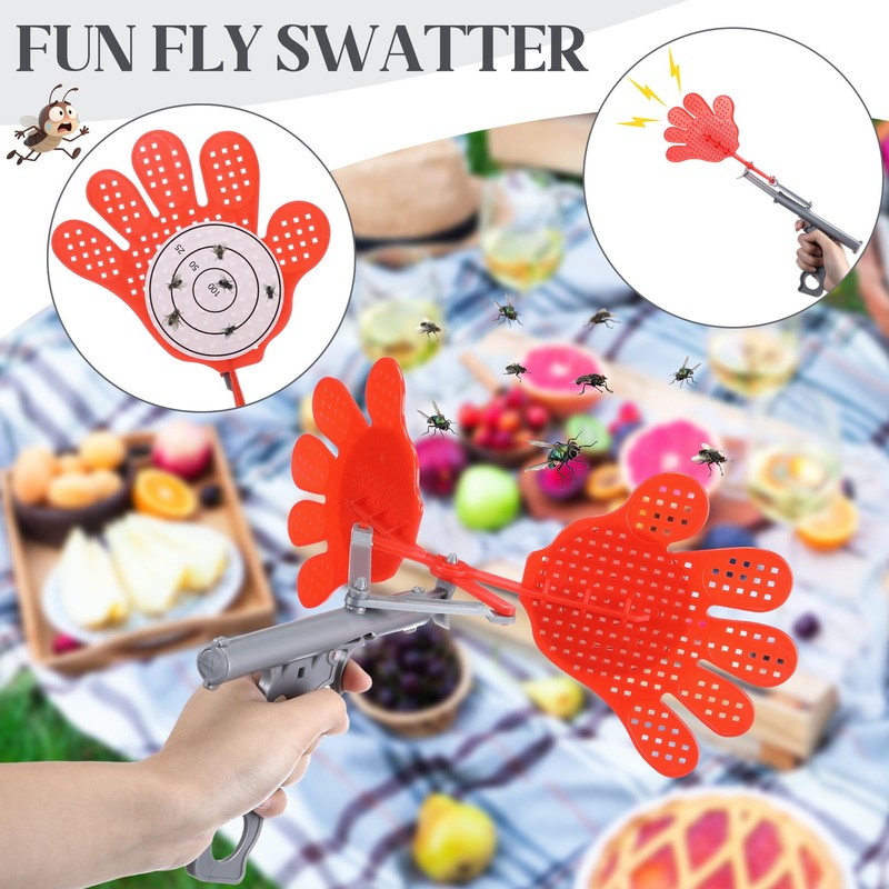 Qualiery 2 Pcs Fun Fly Swatter Gun, Plastic Bug Gun