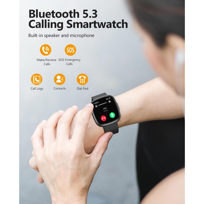 BooaBei Smart Watches, 1.72" Smartwatch for Men Women (Answer/Make Call),