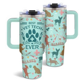 DUUV Vet Tech Gifts, Veterinary Technician Tumbler for Women, Appreciation Gifts, Nurtrition Fact Best Vet Tech Ever, 40 Oz Tumbler with Handle