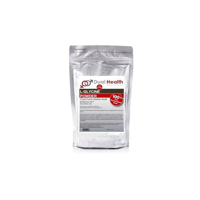 Glycine Powder (4 oz) Pure Free Form Glycine Bulk Supplements,
