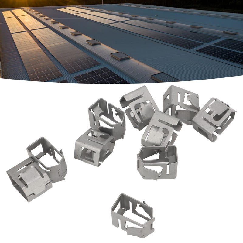 10PCS Solar Panel Mounting Mount Spring Steel Zinc Aluminum Coating